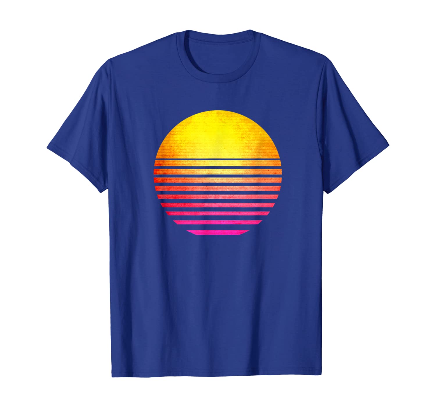 

Retro Sun Outrun T-shirt for men women, gym workout tee, White;black