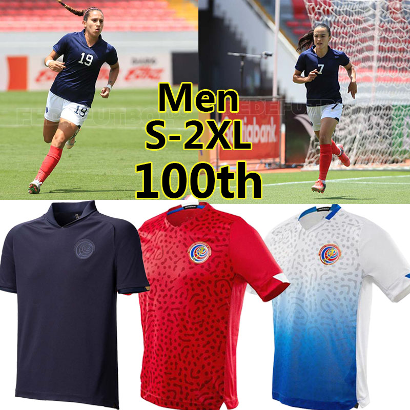 

Costa Rica 100 Años special soccer jerseys 100th anniversary edition football jersey 2021 LEAL CAMPBELL CALVO CRUZ 13 MORA DUARTE home red away bule black uniforms, 20-21 away