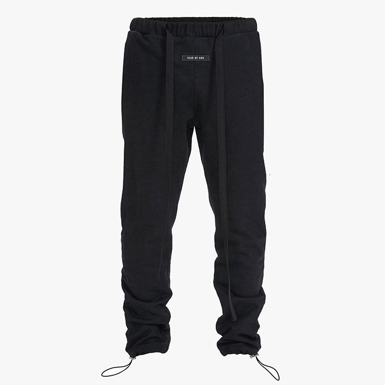 

2021 pants FEAR OF GOD 6TH Loopback Cotton-Jersey Track Pants Fashion Skateboard Men Women Casual Trousers Sport Breathable Sweatpants, Black