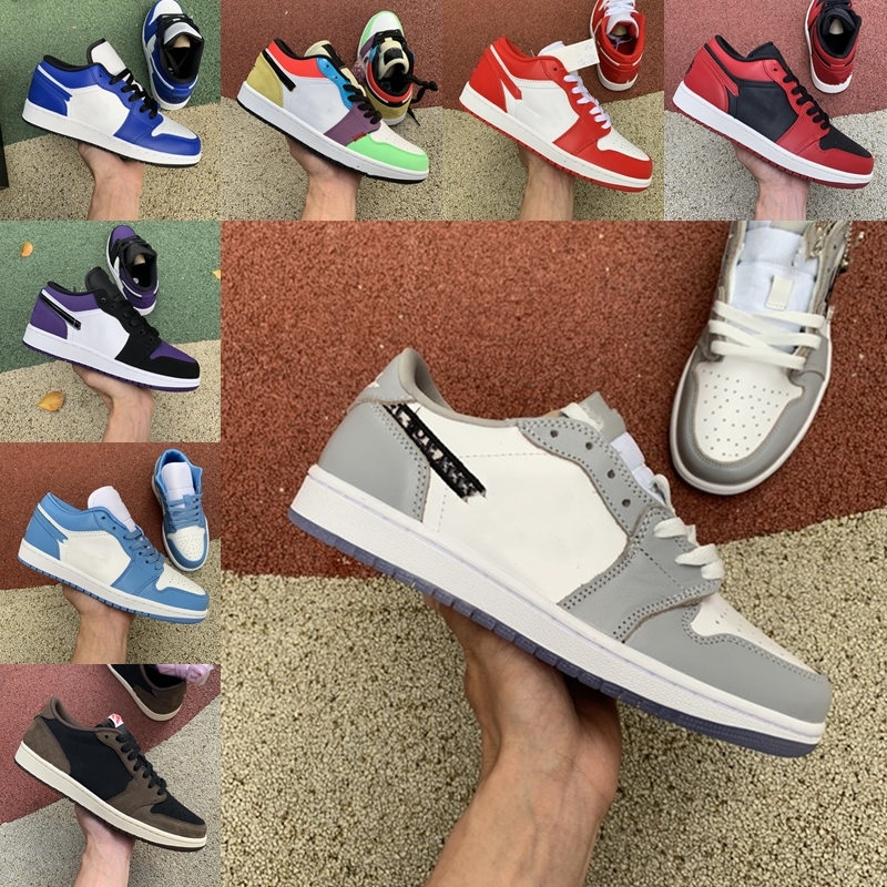 

Fast delivery Low 1 1s UNC Light Smoke Grey basketball shoes shadow Slip Chicago emerald black toe Travis Scotts trainers men women sneakers, 10