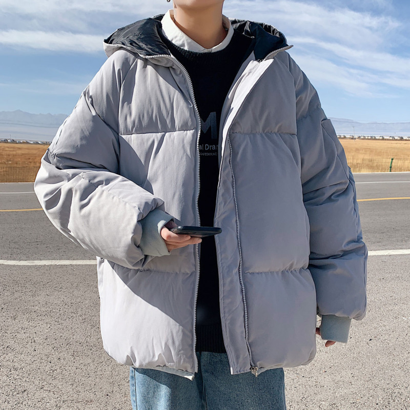 

2021 New Winter Jacket Men's Parka Warm Fashion Casual Thick Hooded Men Streetwear Loose Korean Short Coat Mens Clothes -5xl Dsbs, Gray