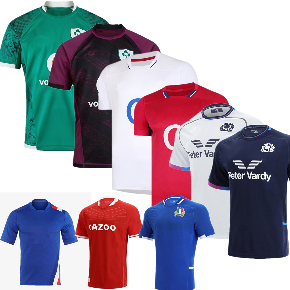 

Six Nations 2022 Ireland Scotland Italy Welsh Rugby jersey HOME away Shirts 6 Nations Best quality SCOTLAND Wales Rugby shirt Jerseys big size 4xl 5xl, F rance