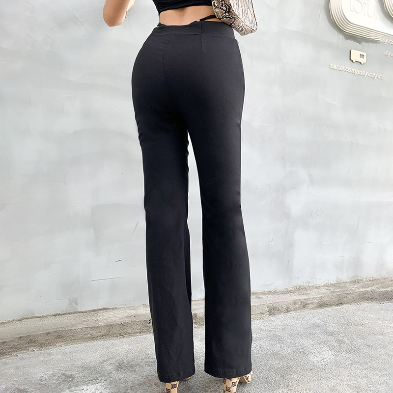 

Vintage Women High Waist Velvet Stripe Skinny Leg Pants 2021 Spring Goth Female Streetwear Dark Elasticity Trousers, Black;white