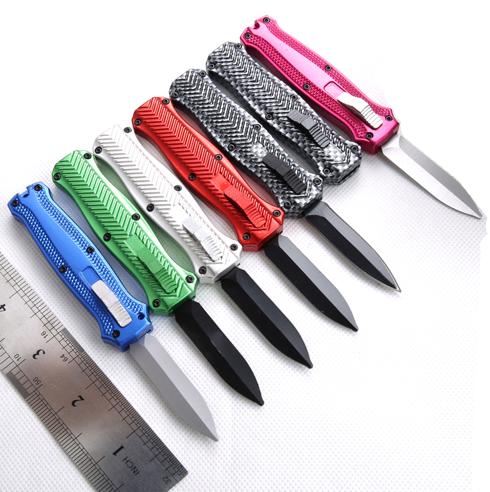 

automatic knife 8model A27 A10 CNC VG10 blade 60-62HR Benchmade BM3300 UTX85 trumpt 3 "T6 aluminum Anti skid carbon handle camping tactical cutting UTX8/A07 EDC tool