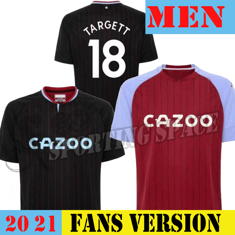 

20 21 Astons Villas away SOCCER JERSEY 2020 2021 Samatta Targett GREALISH Wesley Douglas Luiz MCGIM EL black FOOTBALL SHIRTS Targett 18, Black;yellow
