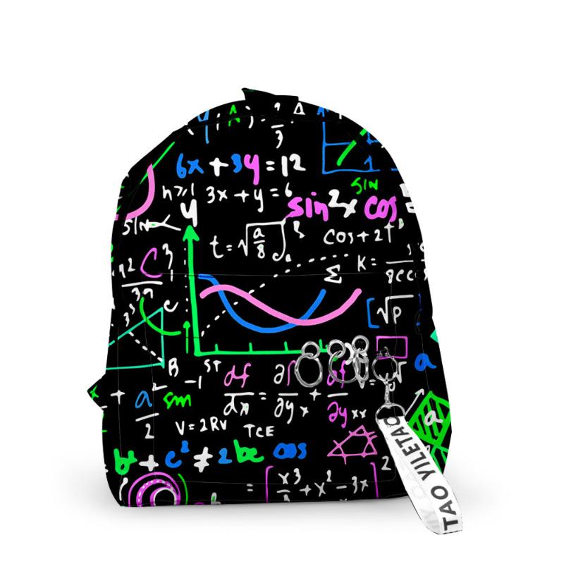 

Backpack Mathematical Formula Backpacks Men Women Harajuku School Bags Travel 3D Print Teenage Fun Logistics Chemistry