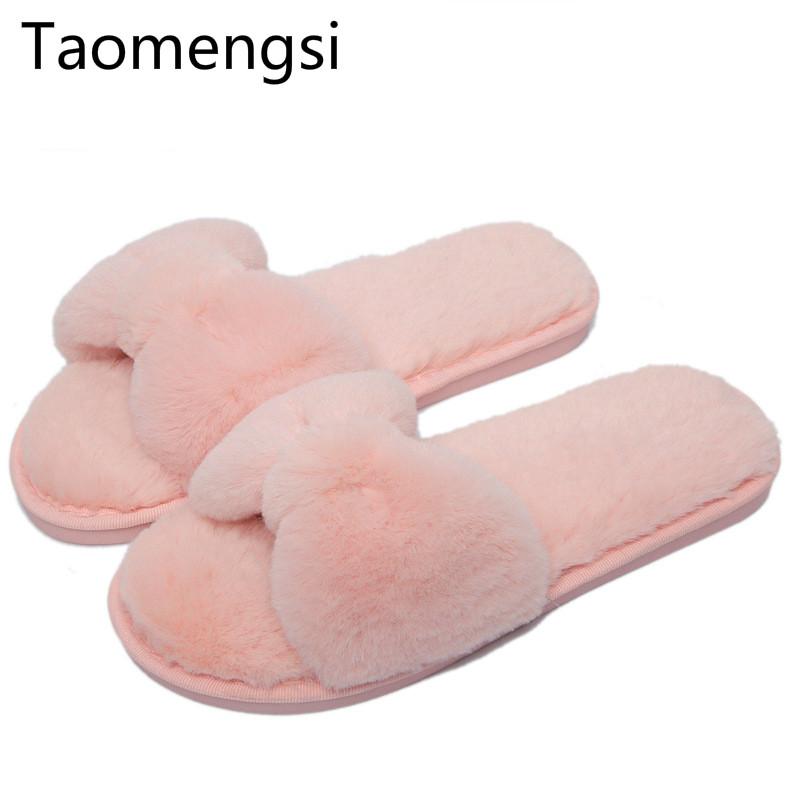 

Slippers Taomengsi Lippers Female Spring Autumn Winter Indoor Flat-bottomed Ant Wear-resistant Open-toed Household Pink, Black