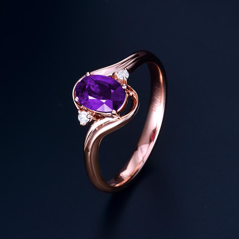 

Wedding Rings Ring For Women Korean Fashion Purple Cubic Zirconia Rose Gold Color Finger Accessories Jewelry Wholesale KBR214, Slivery;golden