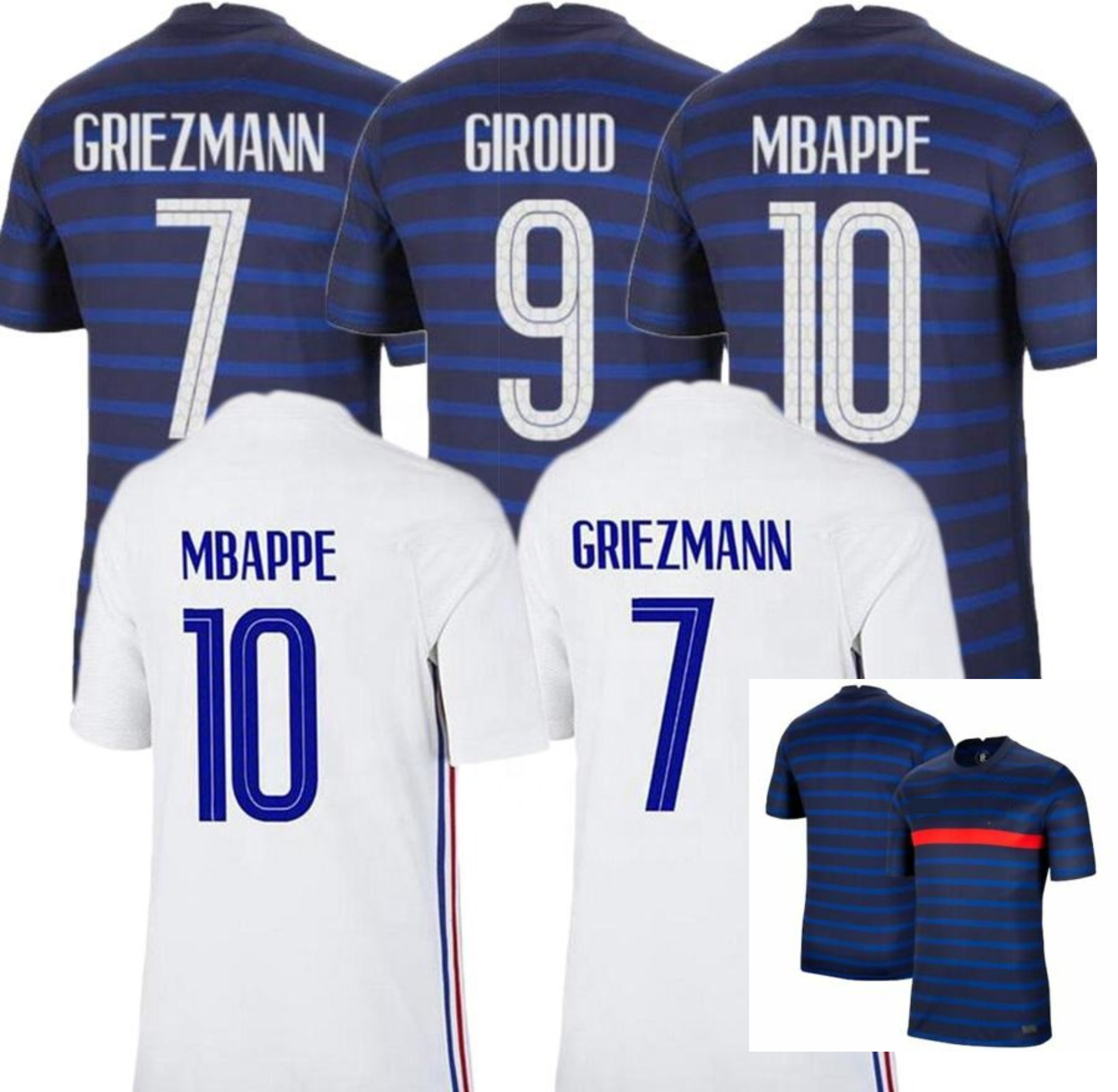 

2021 France soccer jersey maillots de football maillot equipe French 20 21 MBAPPE GRIEZMANN KANTE POGBA Men's, Black;yellow