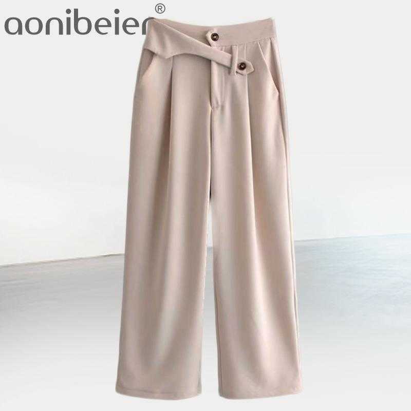 

Women Fashion Simplicity Elegant Sense Of Design Trousers Female Solid Color Commute Loose Pants Office Lady Work 210604, Black