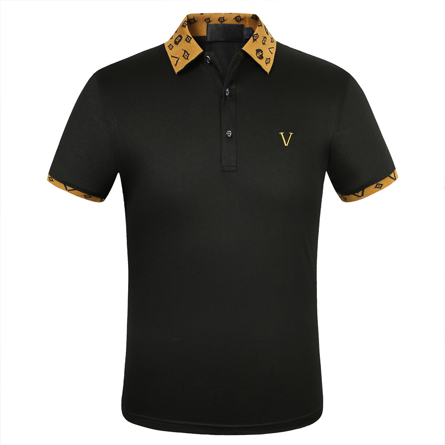 

2021 Mens Polos Printed Cartoon Shirt 100% Cotton Short Sleeve Shirts Stand Collar Male Collar -3XL, 11