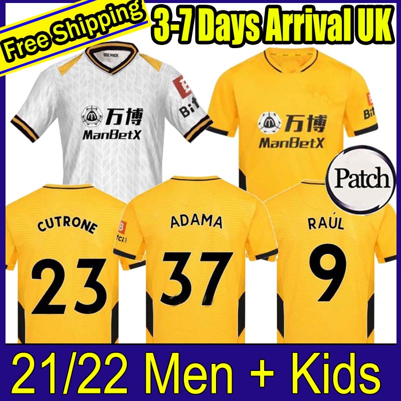 

21 22 Wolves Soccer Jerseys SEMEDO RAUL NETO NEVES 2021 2022 Boly J.OTTO PODENCE FAIO SILVA Football SAISS Shirts J.MOUTINHO ADAMA Men + Kids Kits tops Uniforms camiseta, 21-22 away