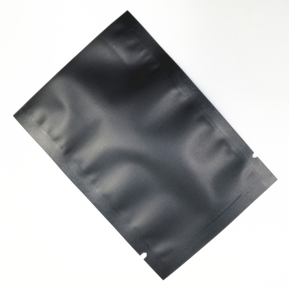 

Matte Black Metallic Aluminum Foil Open Top Heat Sealable Food Storage Bag for Coffee Powder Rice Beans Packaging Sample Bags 3