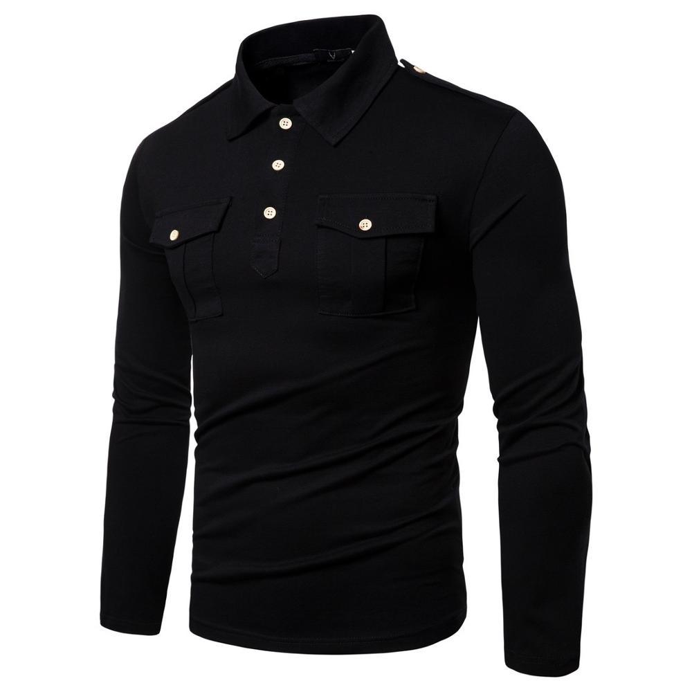 

2021 Summer Men New Long Sleeve Solid T-shirt Men's Round Neck Cotton Casual Slim Tshirts Uvai, Black