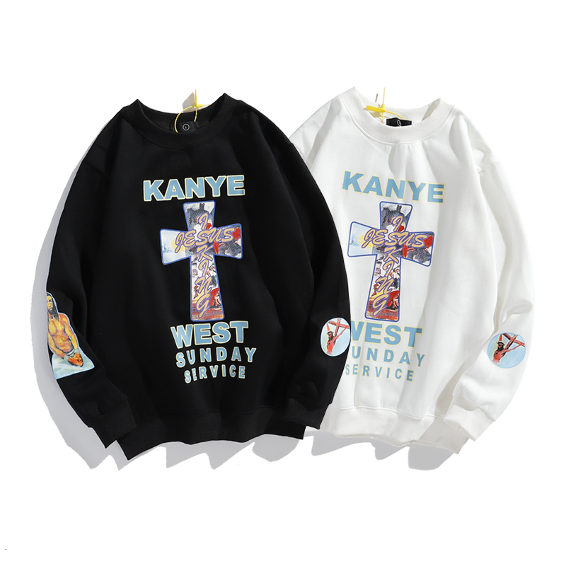 

2021 New Kanye Jesus Rei Arco-ris Cruz Velo Moletom Homem e Mulher Coisas Estranhas Oversize Hoodies o Pescoo Solto Casual Com Capuz D2tm, Pic color