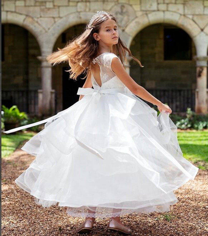 

Wedding Dress For Girls Communion Flower Girl Dress With Hear Open back Ball-Gown Birthday Princess Ball Party Dresses, Champagne