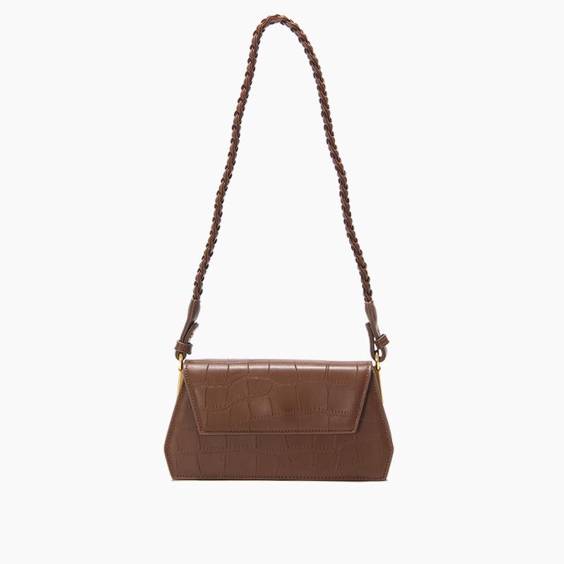 

Elegant Baguette Bags for Women 2021 Fashion Brand Handbags Designer Shoulder Bag Alligator Pattern Armpit Bags Crossbody, Black