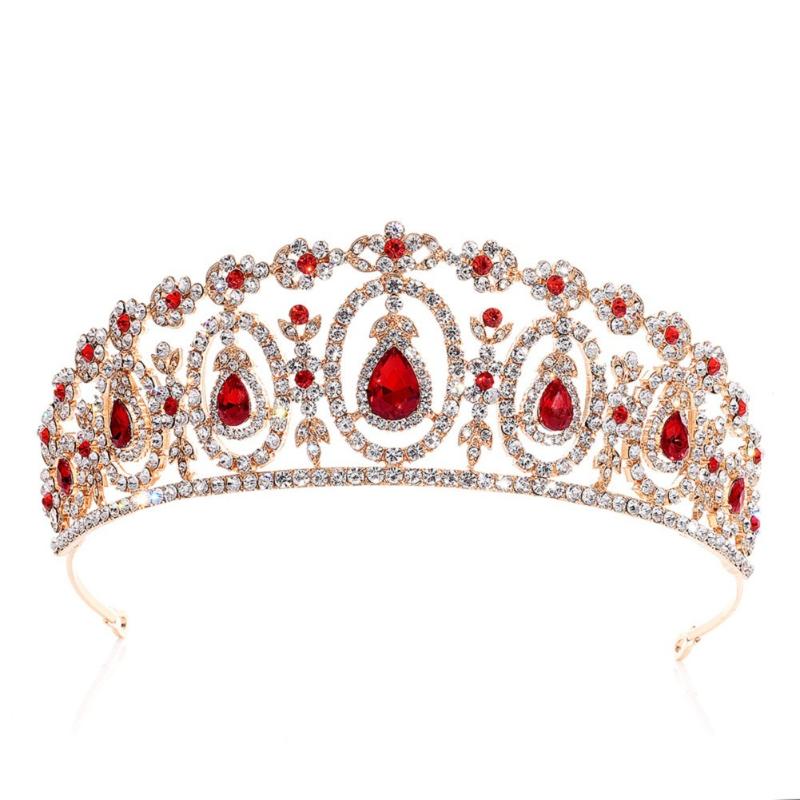 

Hair Clips & Barrettes Baroque Crystal Jewelry Bridal Tiaras Wedding Queen Crowns Women Rhinestone Party Prom Pageant Diadem Vintage Accesso, Golden;silver
