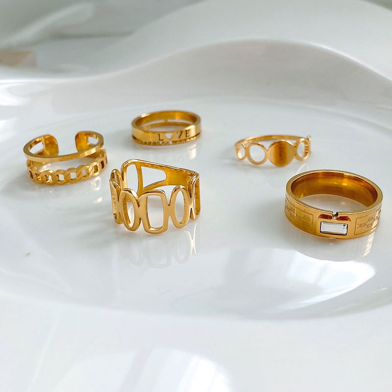 

Women 18K Gold Plated Anti Allergy Stainless Steel Ring Jewelry