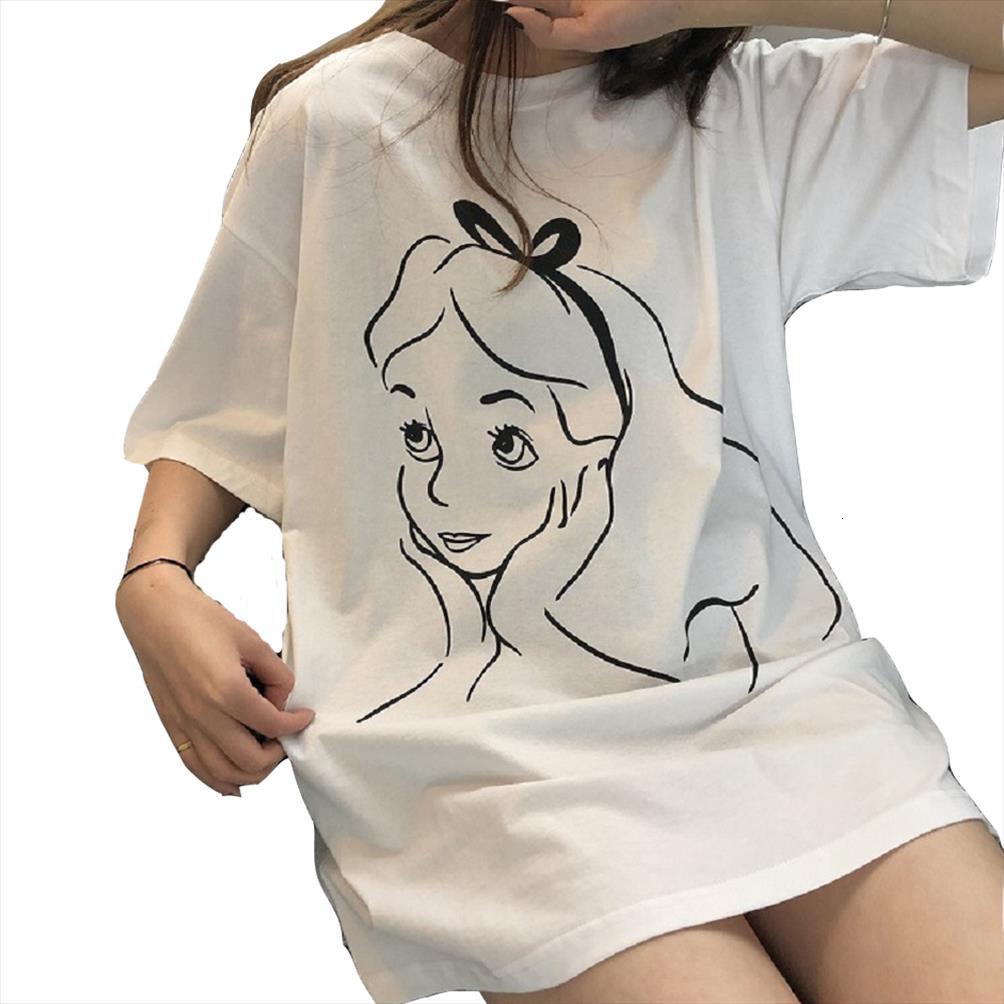 

cartoon printed round neck short womens dresses t shirt summer casual sleeve fashion a line loose women leisure mini, Black;gray