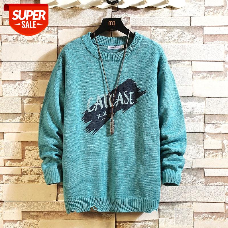

2021 New Sweaters Men'S Black Blue Red Long Sleeves Autumn Winter Pullover Knitted O-Neck Plus OverSize 5XL #Xk08, White;black