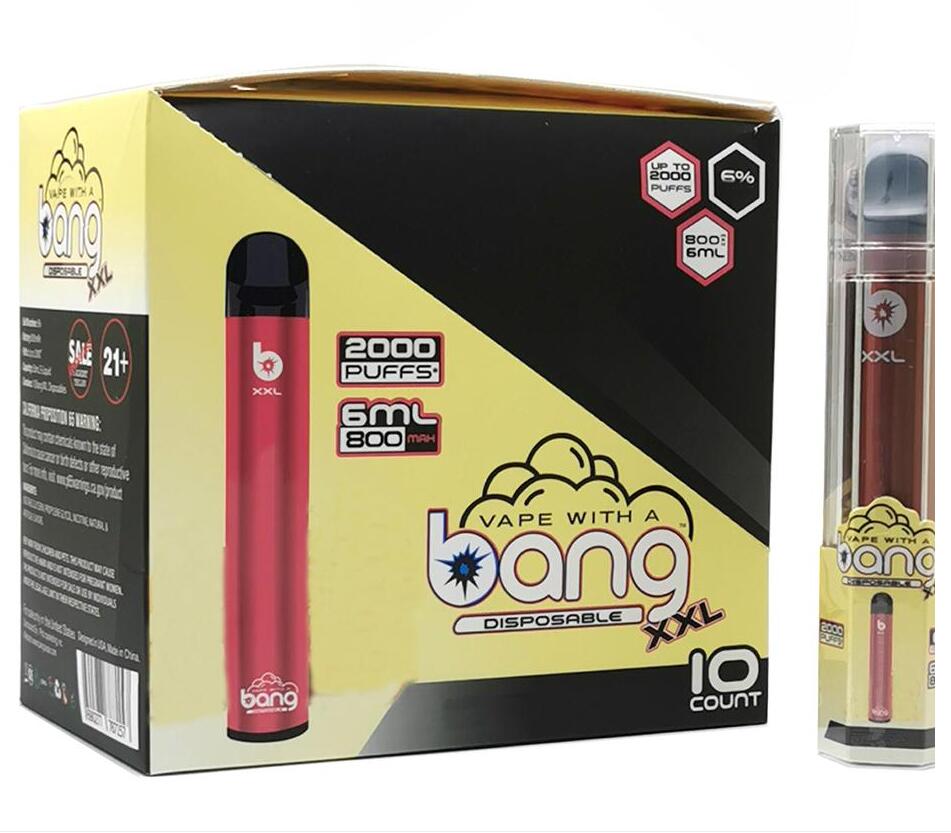 

E-cigarettes Bang XXL Package Disposable Vape Pen Kit PlusXXL Flow 2000puffs 6ml Capacity Battery Vaporizer ponch XL Fast Ship