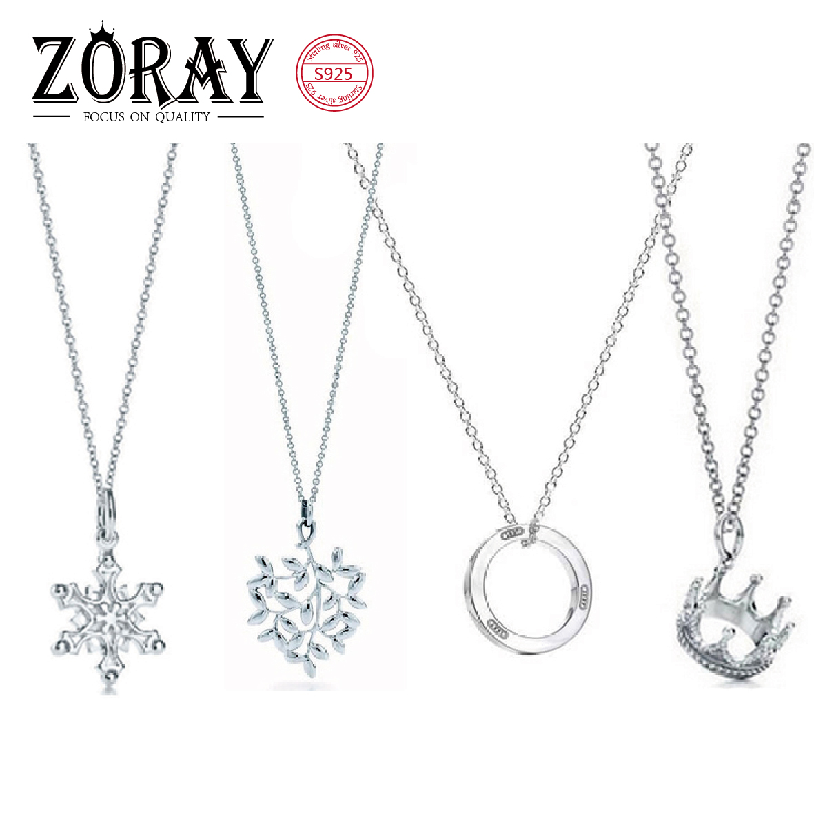 

tiff Crown Round Cake Snowflake Love Branch Party All-match Elegant Fashion Classic 925 Sterling Silver Necklace Ladies Favorite Christmas