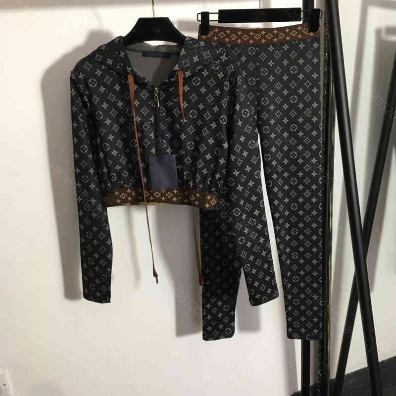 

women tracksuit designs hoodie jacket set yoga sports 2 piece suit letter logo Louisclothes brand Tech Fleece presbyopia print super elastic womens clothes, No price difference