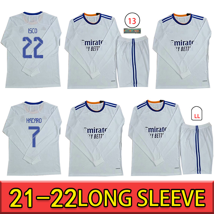 

REAL MADRID soccer jerseys 21 22 football shirt ALABA HAZARD SERGIO RAMOS BENZEMA MODRIC ASENSIO camiseta menLong sleeve 2021 2022 uniforms fourth, Black;yellow