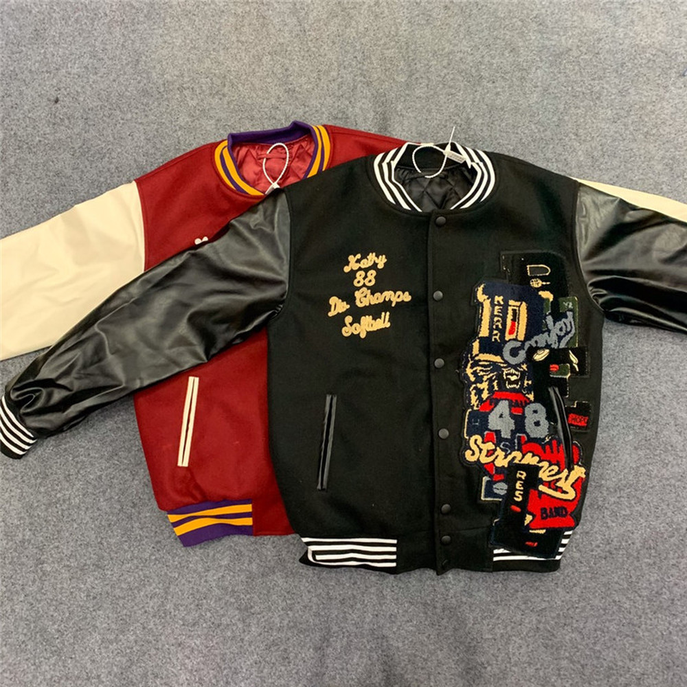 

2021 New Quente Travis Scott Caos Lettered Estdio Bombardeiro Masculina Mulher 1:1 Alta Qualidade Jaqueta Chaqueta Hombre Streetwear Qq5a