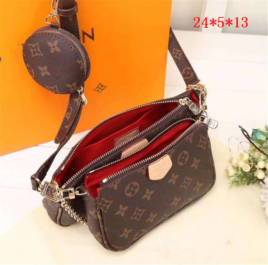 

3 Pcs set Favorite Multi Pochette Accessories Women Crossbody Purse Messenger Bags Handbags Flowers Designers Shoulder Lady Leather bag, B14