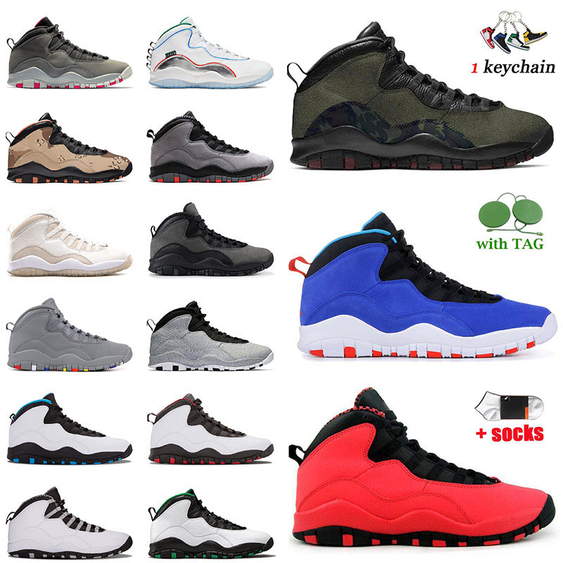

Large Size US 13 Jumpman 10 Jordan 10s Mens Airs Basketball Shoes Tinker Racer Blue GS Fusion Red Cement Wings Seattle Cool Grey Jorden Retr