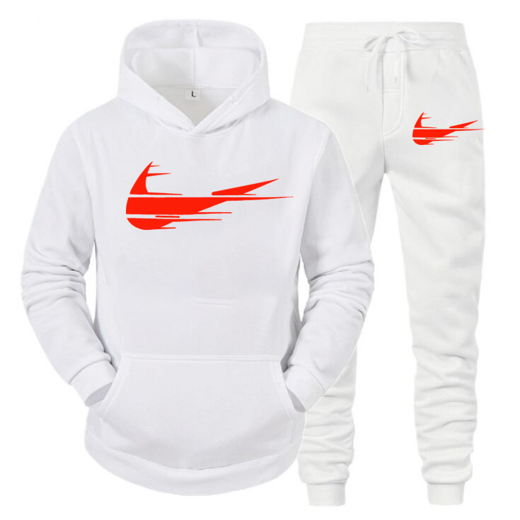 

2 Pieces Sets Tracksuit 2021 Men Autumn Winter Hooded Sweatshirt +Drawstring Pants Male Sport Hoodies Running Sportswear -XXXL