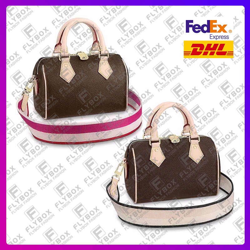 

Woman Designer Luxury Fashion Casual Handbag Shoulder Bags Crossbody High Quality TOP 5A M45957 Boston Bag TOTE Purse Pouch Fast Delivery, Brown flower / fuchsia strap 1