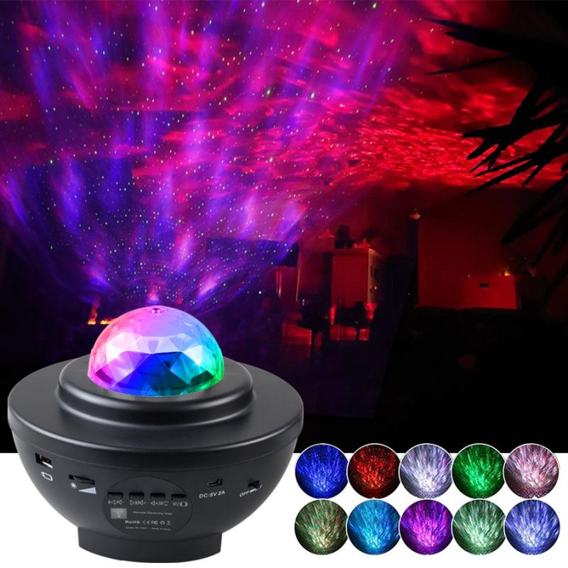

LED Star Projector Night Light Galaxy Starry Night Lamp Ocean Wave Projector With Music Bluetooth Speaker Remote Control For Kid
