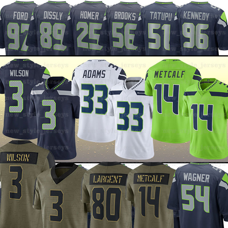 

2021 Salute To Service 3 Russell Wilson Football Jersey Jamal Adams 14 DK Metcalf Tyler Lockett Bobby Wagner Sean Mannion Quandre Diggs Chris Carson Steve Largent, Men(hai ying)