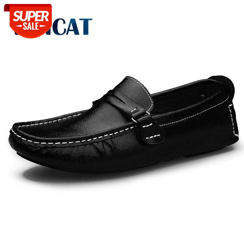 

VANCAT Brand New Men Flats Soft Bottom Leather Comfy Driving Shoes Handmade Summer Slip On Causal Shoes For Man Size 38-48 #eY7N