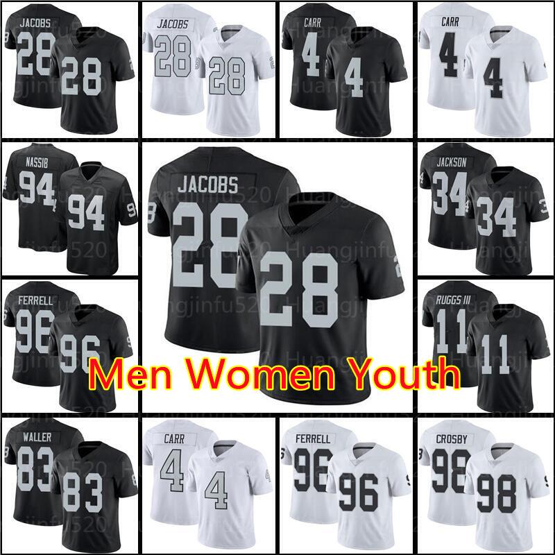 

28 Josh Jacobs Jersey 94 Carl Nassib Darren Waller 34 Bo Jackson Aaron Rodgers Raider Derek Carr Henry Ruggs III Maxx Crosby Las Trevon Moehrig Vegas Renfrow Football, As