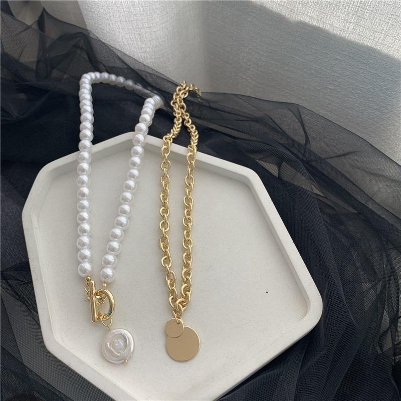 

Pendant Necklaces XINGGE Elegant Double Layer Baroque Circle Pearl Geometrical Necklace For Women Fashion Metal Jewelry Gifts