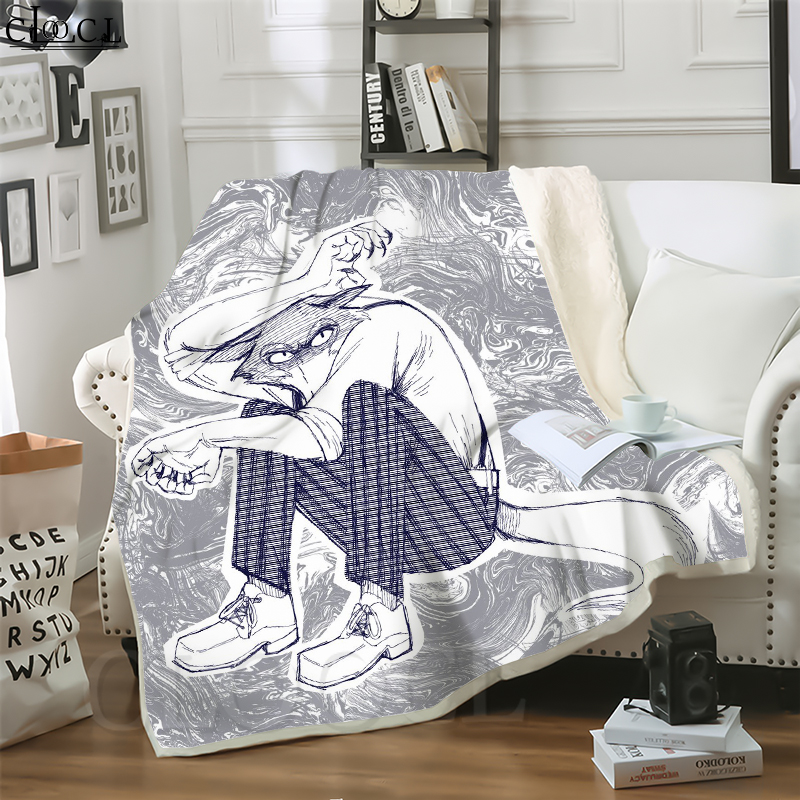 

CLOOCL New Japan Cartoon BEASTARS Animal 3D Print Casual Style Air Conditioning Blanket Sofa Teens Bedding Throw Blankets Plush Quilt