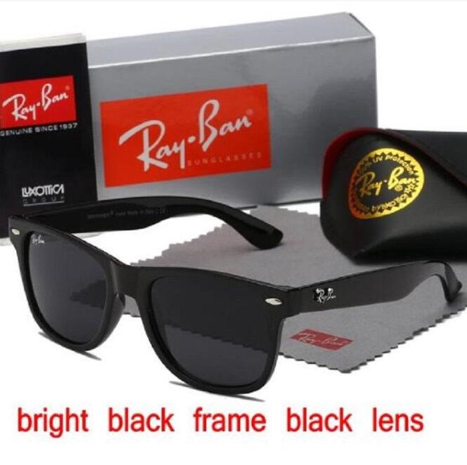 

High Quality New Ray Men Women Sunglasses Vintage Pilot Brand Sun Glasses Band UV400 Bans Ben wayfarer With Box 140a, White;black