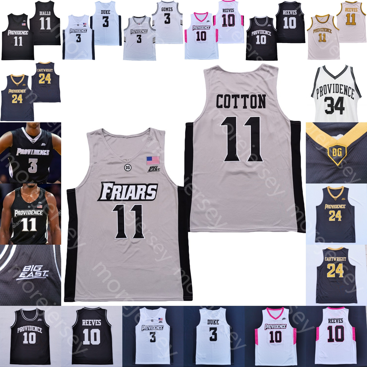 

Providence Friars Basketball Jersey NCAA College Nate Watson A.J. Reeves Brycen Goodine Alyn Breed Al Durham Noah Horchler Otis Thorpe Gomes Dunn Lenny Wilkens COTTON, White pink