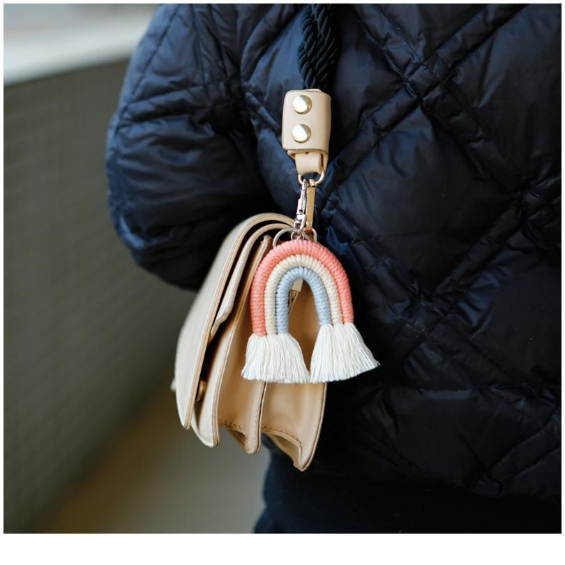 

Weaving Rainbow Keychains Boho Car Hanging Jewelry Gifts Handmade Macrame Key Holder Keyring Bag Charm De jlldGx