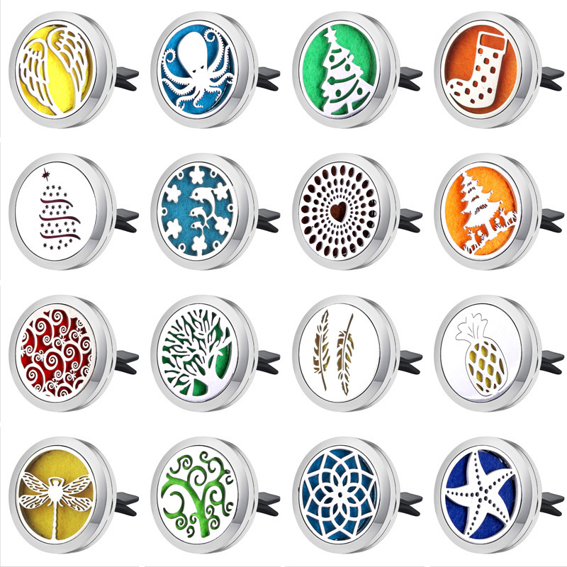 

10Pcs/Lot Aromatherapy Car Diffuser Jewelry Magnet Diffuser Locket Car Vent Clip Removable Clip Perfume Locket Christmas Gift C022702