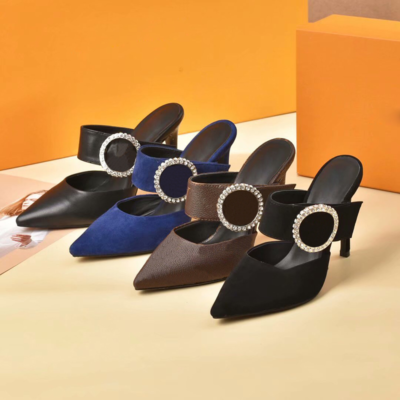 

Women Designer Heels designers shoes red bottom Women Pointed Toe High Heels Studded Strappy Slingback Stilettos Leather Sandals Pumps Dress Shoes with box, Color:3