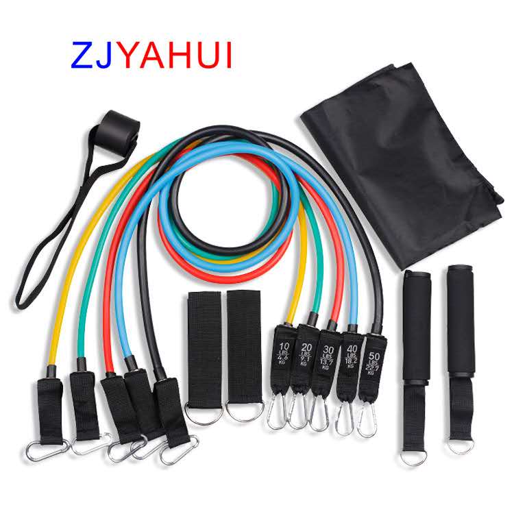 

11-piece set of webbing head TPE tensioner, tension belt, tension rope one-word tension belt fitness equipment kit, Customize