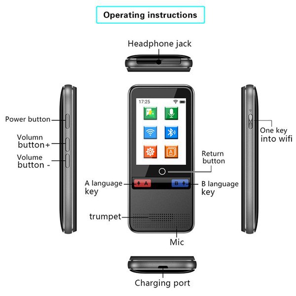 Wifi Smart Translator Chinese English Offline One-Key Wifi-Function Simultaneous Translation-image-732174488