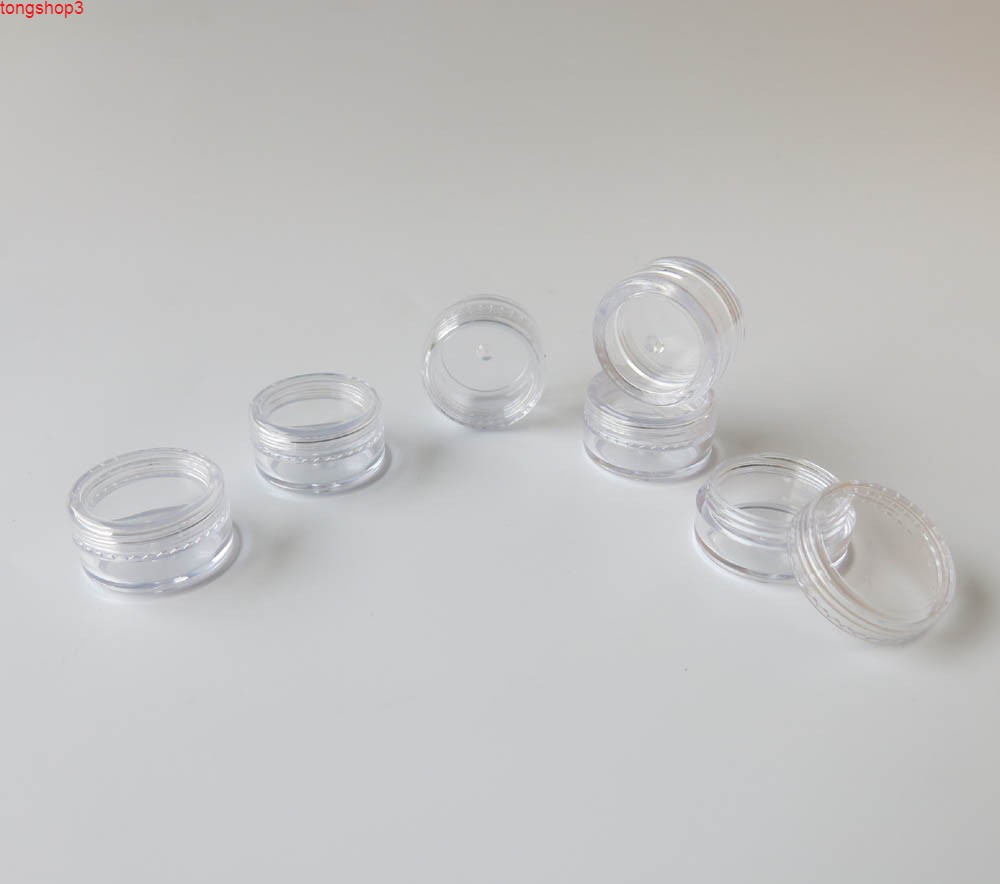

Hot sale!! 12pcs 5g Small Mini PS Plastic Clear Empty Refillable Bottles Cosmetic Jars Makeup Cream Container serum syrup Jarhigh qualtity