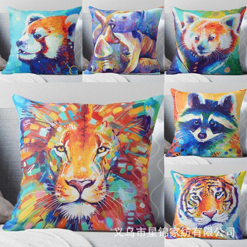 

Cushion/Decorative Pillow Amazon Ins Oil Painting Pillowcase Animal Flamingo Natural Melody Living Room Office Car