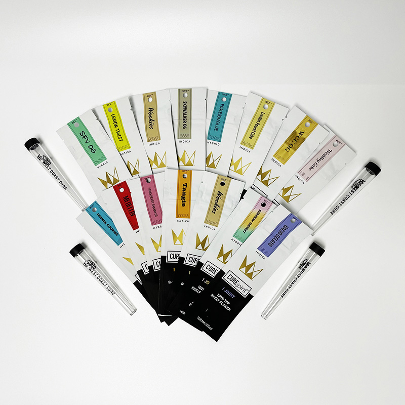 

Empty Pre roll joint packaging bag newest West Coast Cure prerolled bags with tubes 1 or 3 joints preroll package SkywakerOG LemonTwist